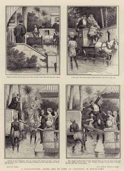 A Catastrophe, going out to dine at Calcutta in Flood-Time by William Ralston